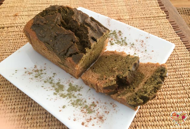 Cake vegano de té verde